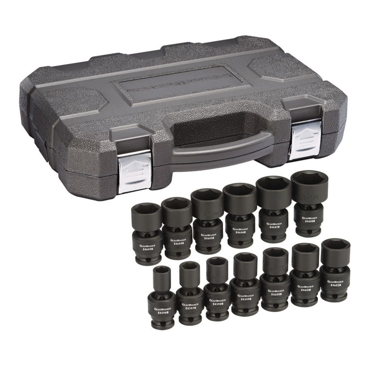 GearWrench 84938N 13-Pc 1/2" Drive 6-Point Universal Impact Socket Set — SAE 1/2" to 1-1/4"