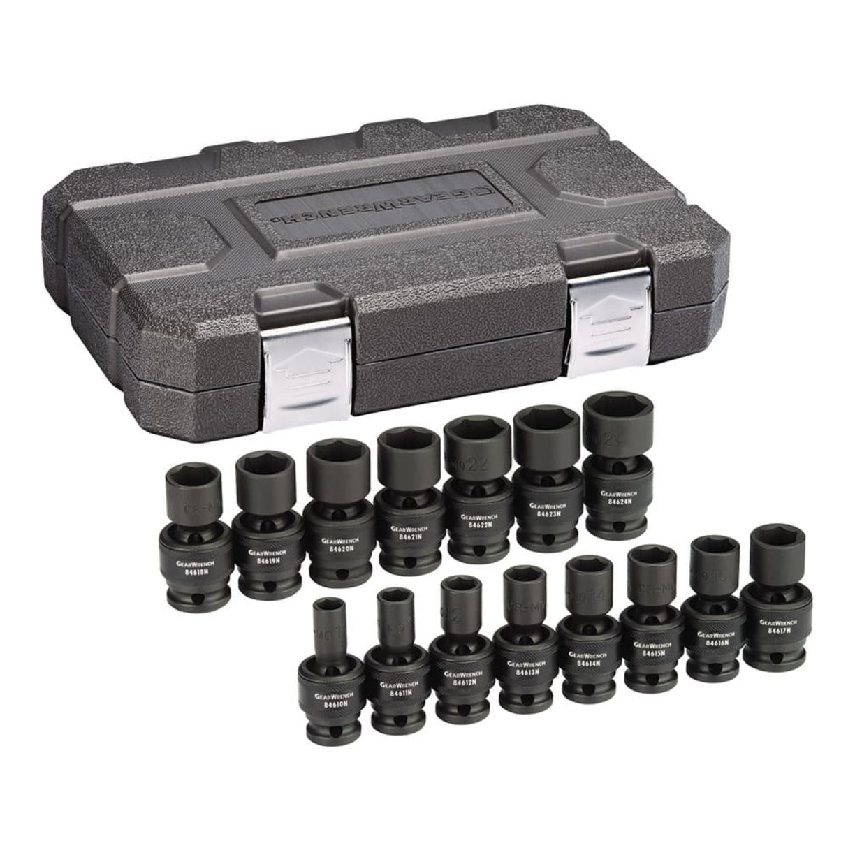 GearWrench 84939N 15-Pc 1/2" Drive 6-Point Universal Impact Socket Set — Metric