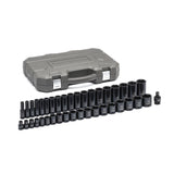 GearWrench 84947N 39-Pc 1/2" Drive 6-Point SAE Impact Socket Set — Standard & Deep