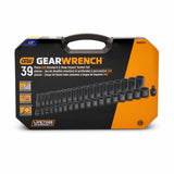 GearWrench 84947N 39-Pc 1/2" Drive 6-Point SAE Impact Socket Set — Standard & Deep