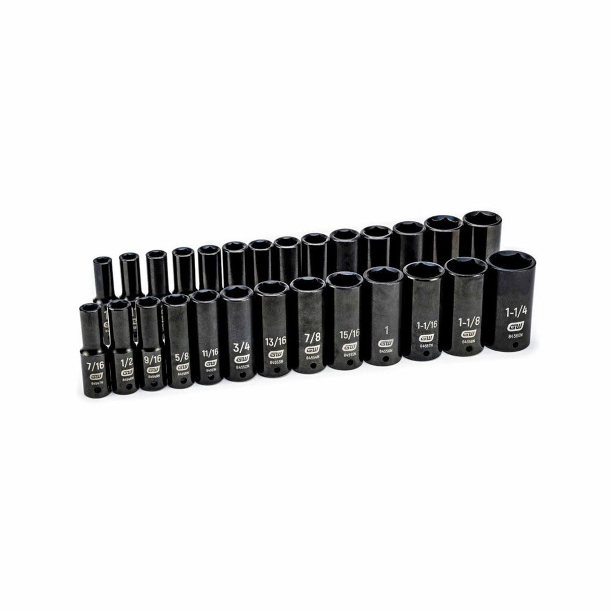 GearWrench 84949N 27-Pc 1/2" Drive 6-Point Deep Impact Socket Set — SAE & Metric