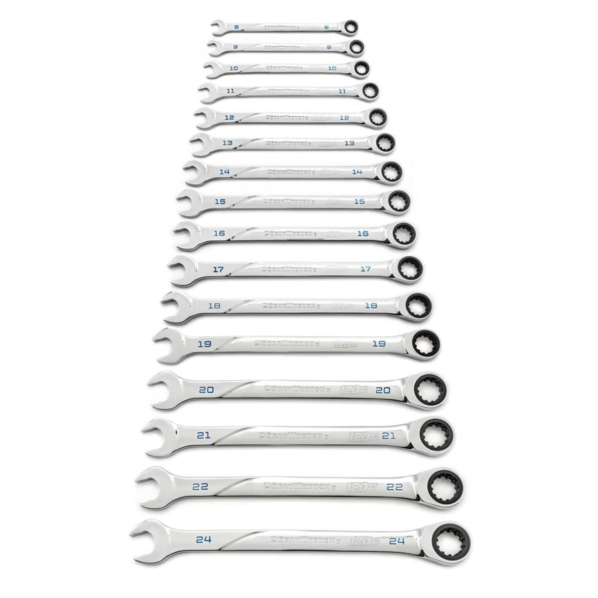 GearWrench 86427 16-Pc 120XP Universal Spline XL Ratcheting Wrench Set — Metric 8-24mm