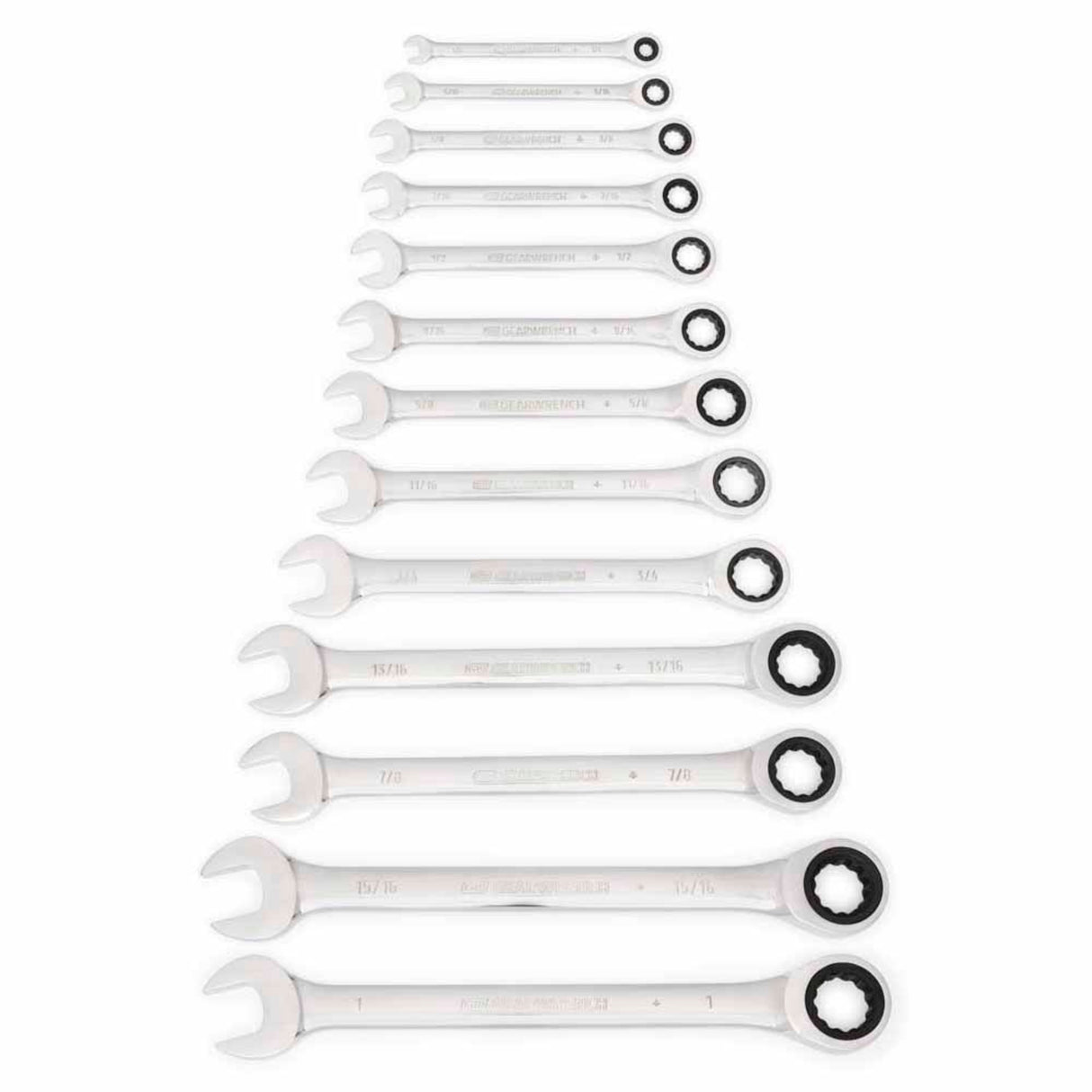GearWrench 9312 13-Pc 72-Tooth 12-Point Ratcheting Combination Wrench Set — SAE