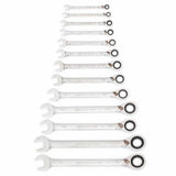 GearWrench 9509N 13-Pc 72-Tooth 12-Point Reversible Ratcheting Wrench Set — SAE 5/16" to 1"