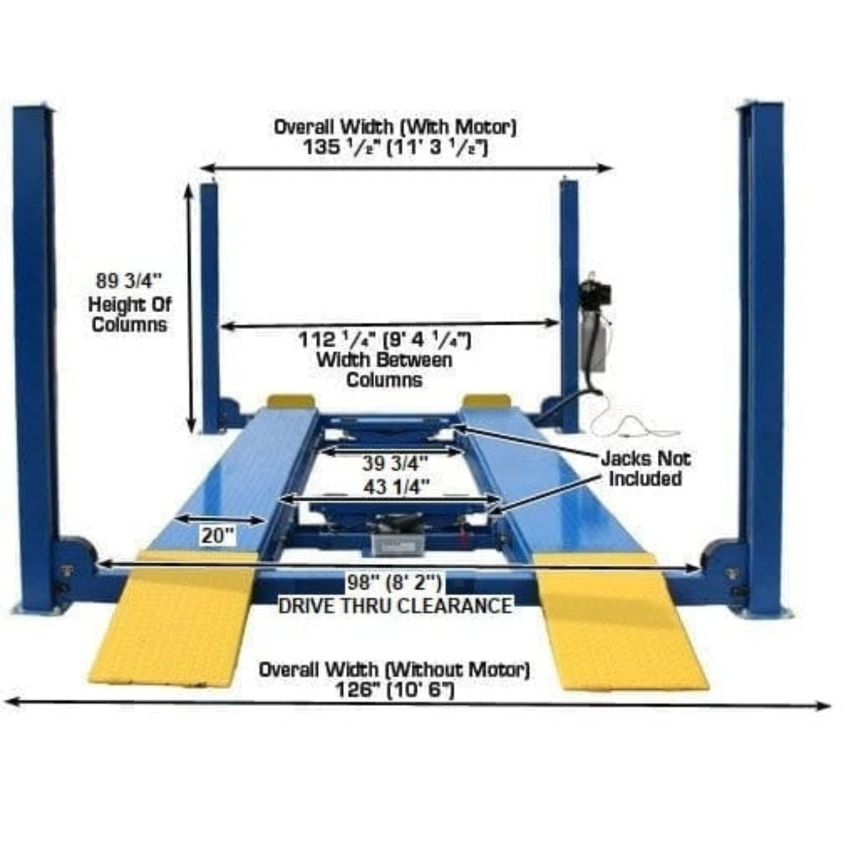 Atlas 412 12,000 lb Commercial 4-Post Lift