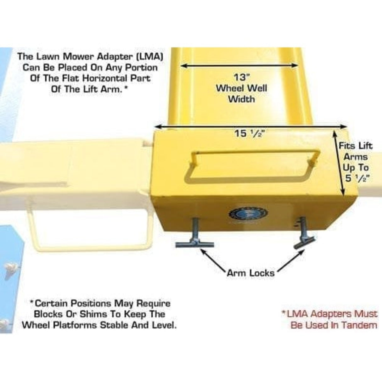 Atlas Lawnmower Adapter for 2-Post Lift