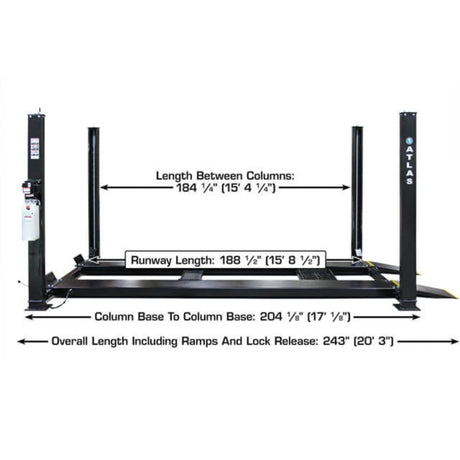 Atlas Apex 9 ALI Certified 9,000 lb 4-Post Lift