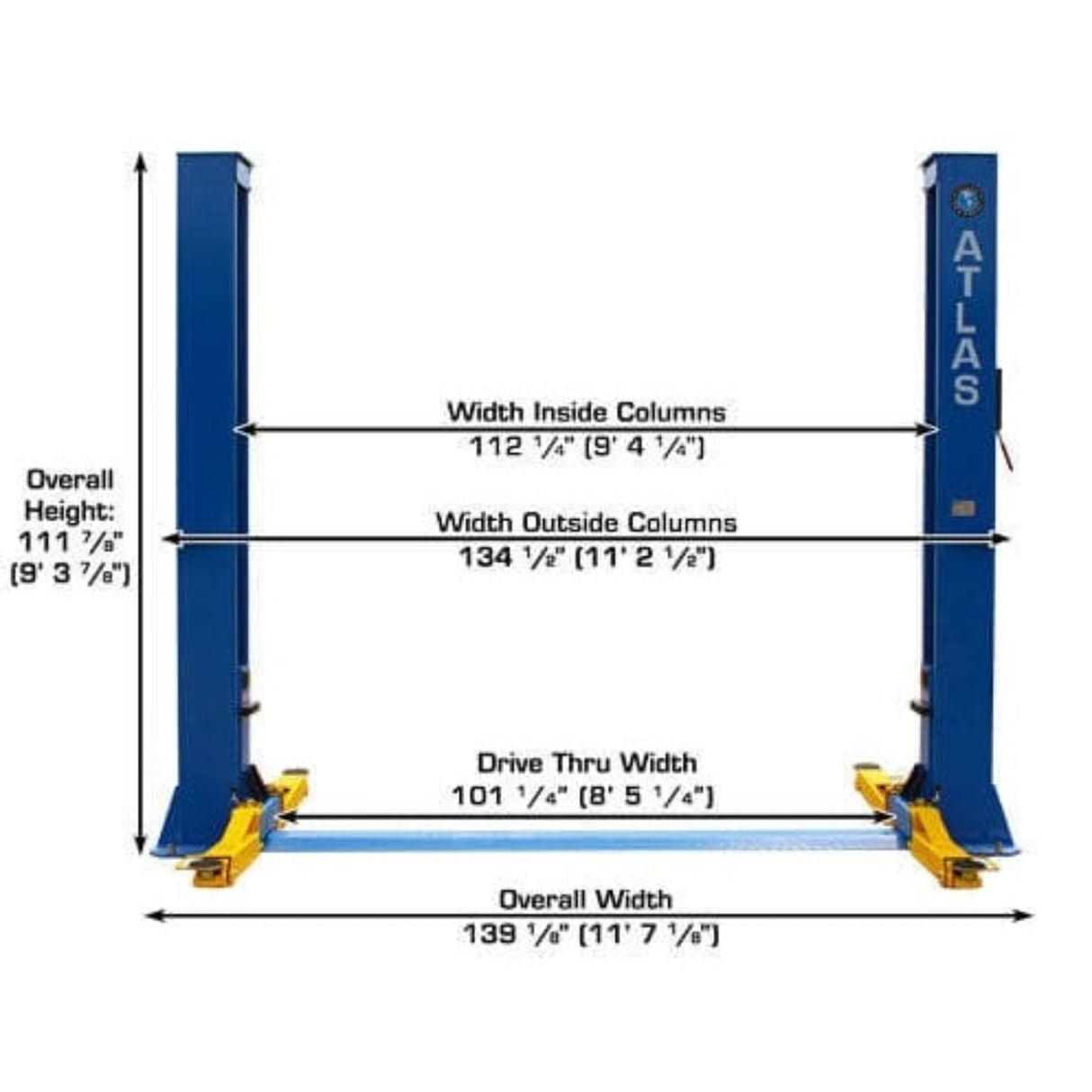 Atlas BP10000X 10,000 lb Baseplate 2-Post Lift