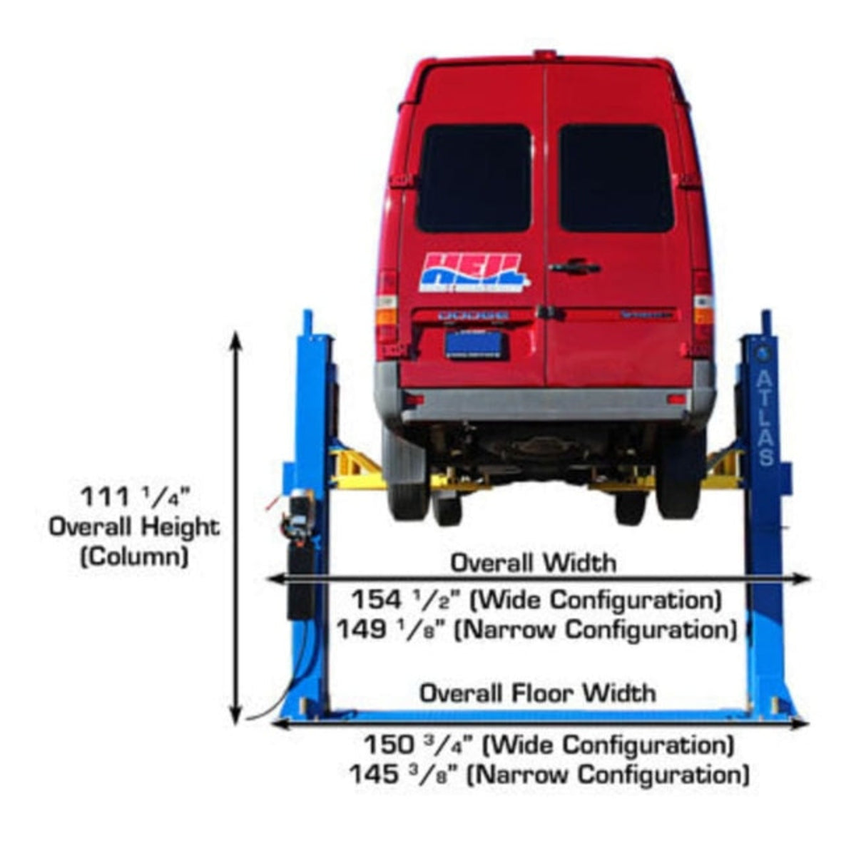Atlas BP12000X 12,000 lb Baseplate 2-Post Lift