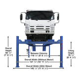 Atlas Platinum PVL14 4 ALI Certified 14,000 lb 4 Post Lift