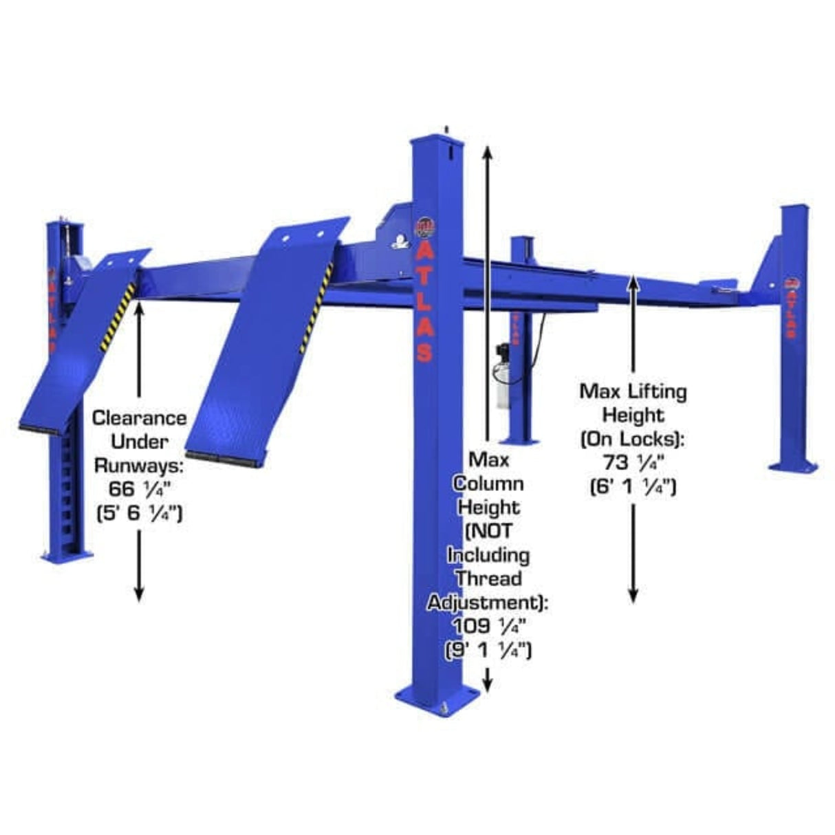 Atlas Platinum PVL14OF-EXT ALI Certified Open Front Alignment 4-Post Lift
