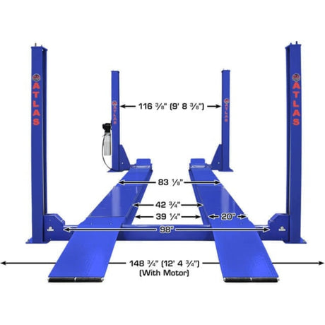Atlas Platinum PVL14OF-EXT ALI Certified Open Front Alignment 4-Post Lift