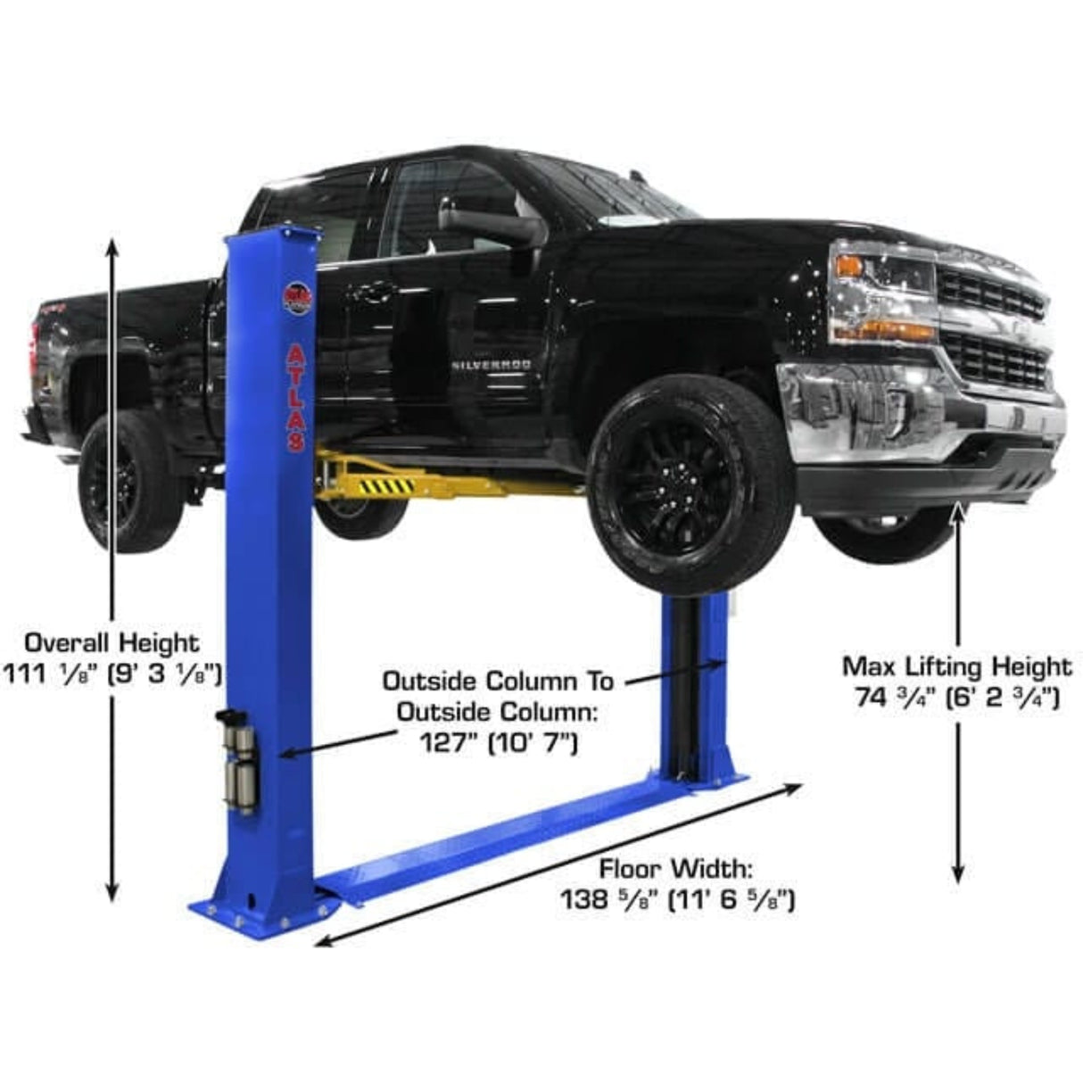Atlas Platinum PVL9BP ALI Certified 9,000 lb Baseplate 2-Post Lift