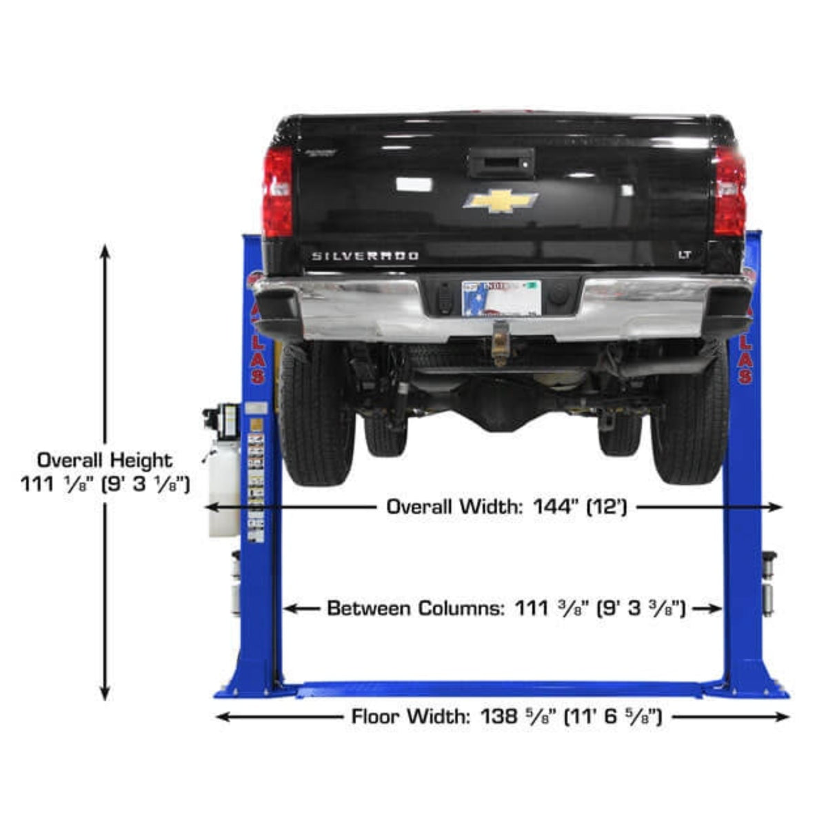 Atlas Platinum PVL9BP ALI Certified 9,000 lb Baseplate 2-Post Lift