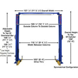 Atlas Platinum PVL10 ALI Certified 10,000 lb Overhead 2-Post Lift
