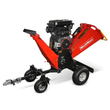MechMaxx - 8” Drum Wood Chipper with 35HP 1000cc ZONSEN Gas Engine, Electric Start, 4-Wheel Commercial Chipper B200