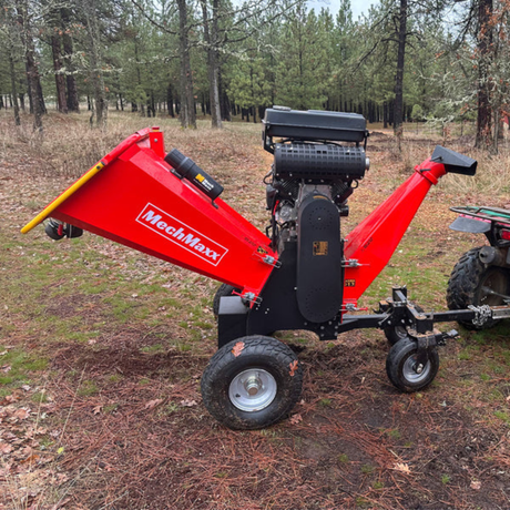 MechMaxx - 8” Drum Wood Chipper with 35HP 1000cc ZONSEN Gas Engine, Electric Start, 4-Wheel Commercial Chipper B200