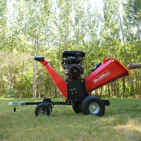 MechMaxx - 8” Drum Wood Chipper with 35HP 1000cc ZONSEN Gas Engine, Electric Start, 4-Wheel Commercial Chipper B200