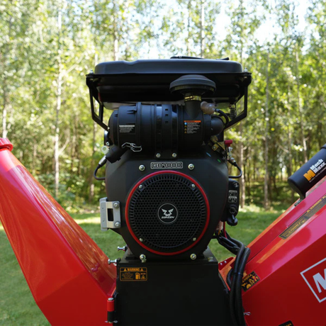 MechMaxx - 8” Drum Wood Chipper with 35HP 1000cc ZONSEN Gas Engine, Electric Start, 4-Wheel Commercial Chipper B200