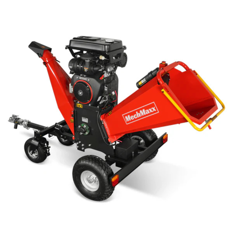 MechMaxx - 8” Drum Wood Chipper with 35HP 1000cc ZONSEN Gas Engine, Electric Start, 4-Wheel Commercial Chipper B200