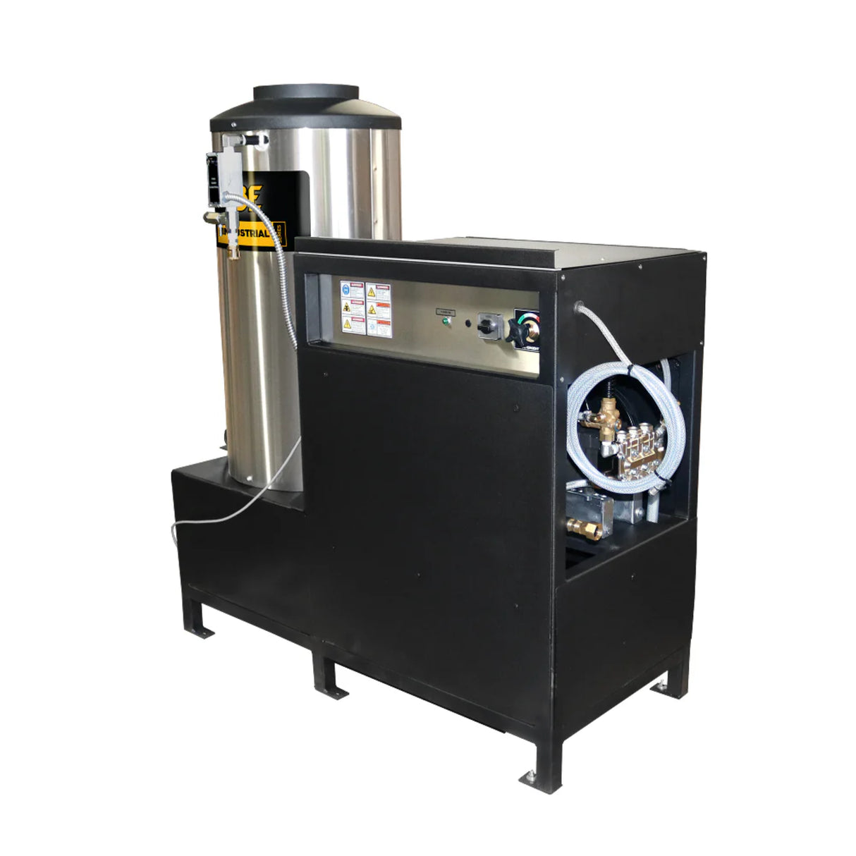 BE Power 2,000 PSI NG/LP Industrial Hot Water Pressure Washer with Baldor 3-Phase Motor