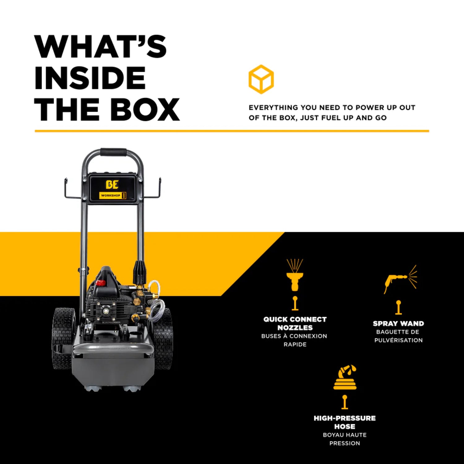 BE Power 1,500 PSI 1.6 GPM Workshop Electric Pressure Washer
