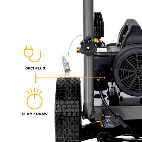 BE Power 1,500 PSI 1.6 GPM Workshop Electric Pressure Washer