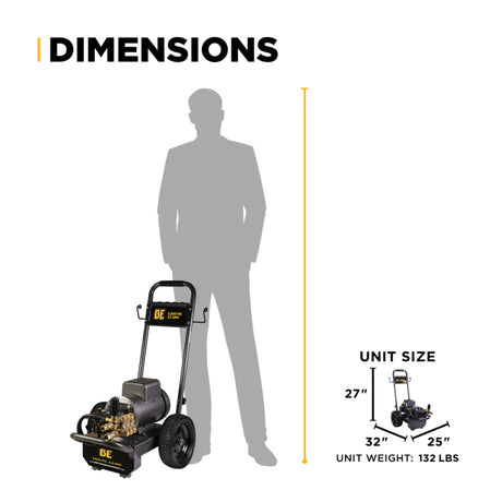 BE Power 2,000 PSI Electric Pressure Washer with Baldor 5.0 HP Motor