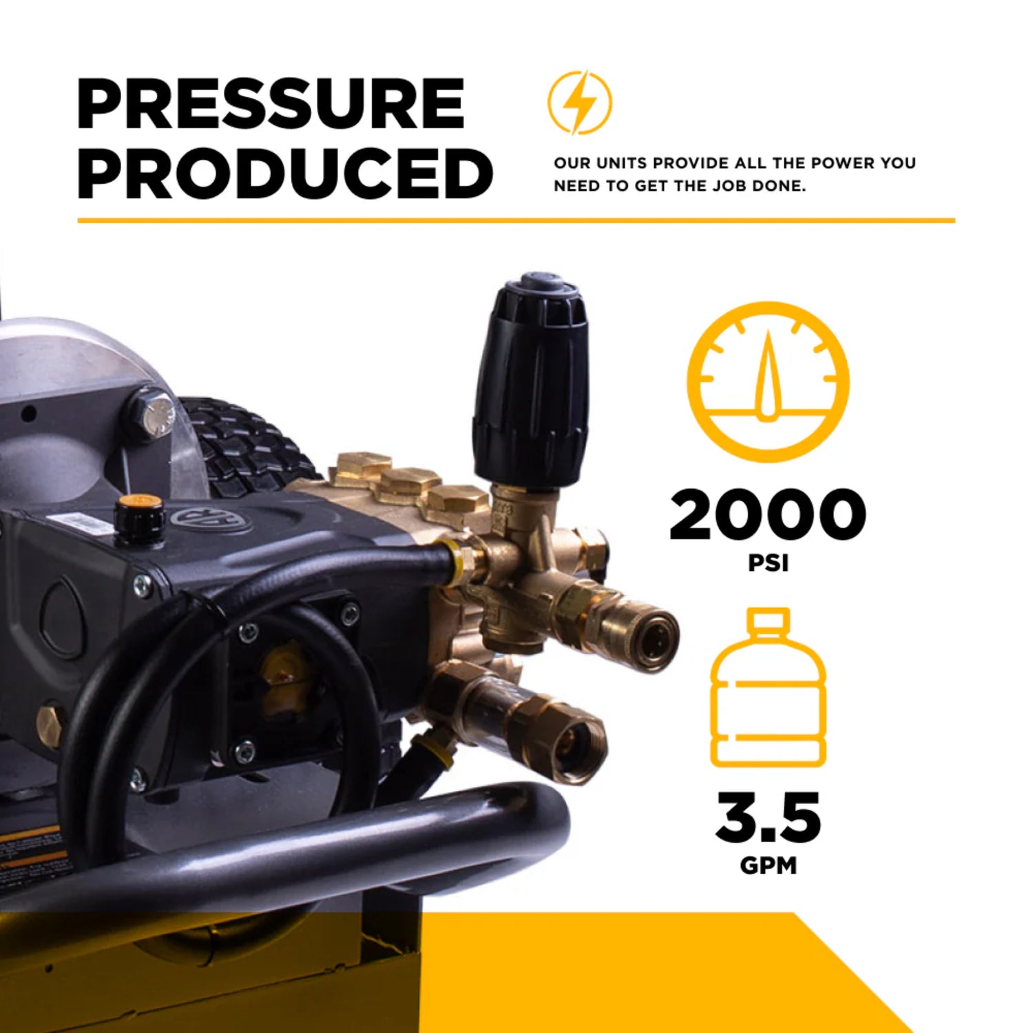 BE Power 2,000 PSI Electric Pressure Washer with Baldor 5.0 HP Motor