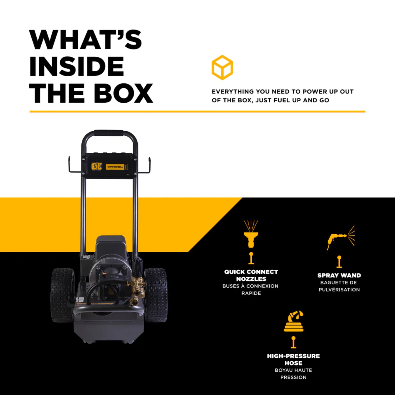 BE Power 2,000 PSI Electric Pressure Washer with Baldor 5.0 HP Motor