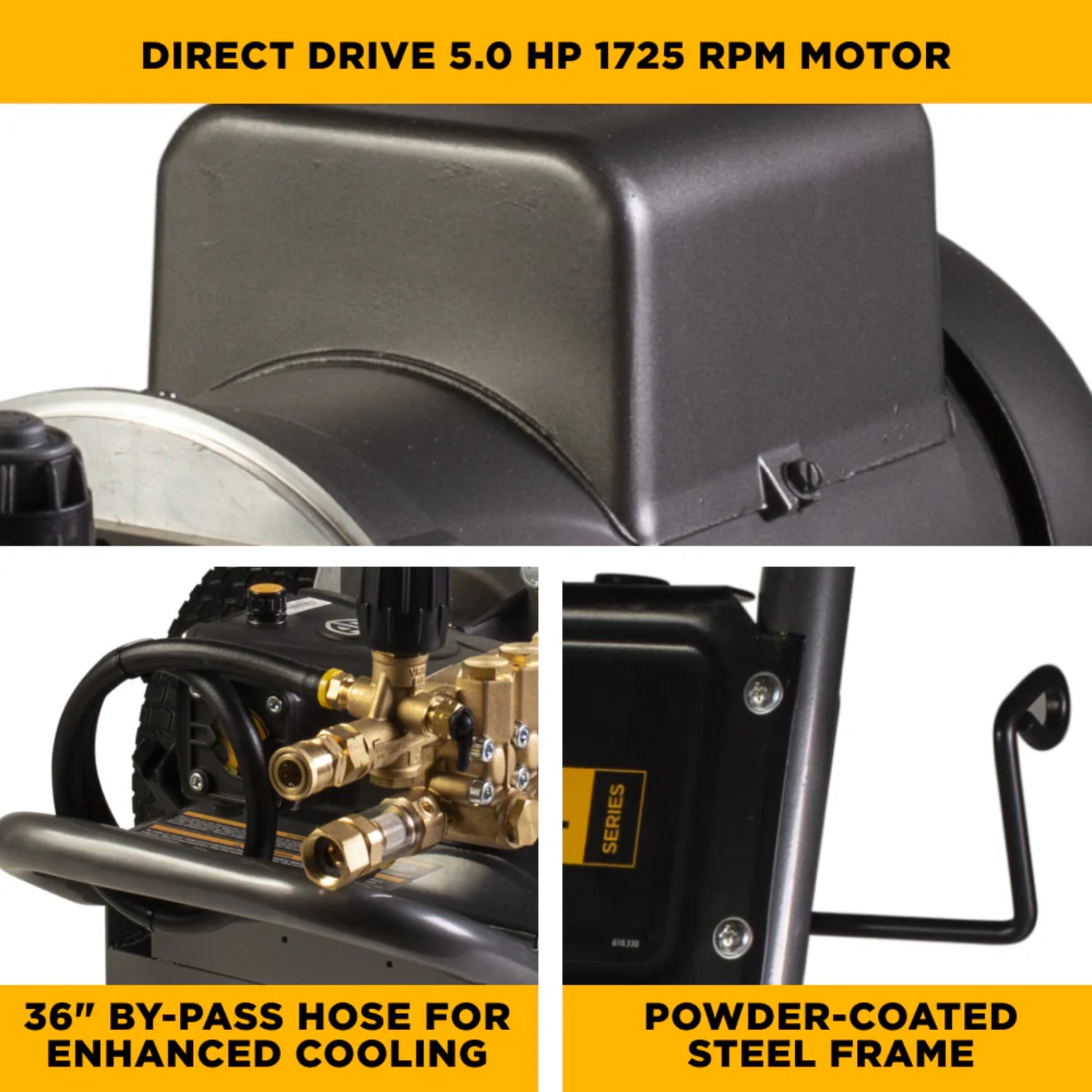 BE Power 2,000 PSI Electric Pressure Washer with Baldor 5.0 HP Motor