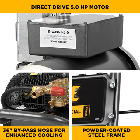 BE Power 2,000 PSI Plug-In Electric Pressure Washer with Baldor 5.0 HP Motor