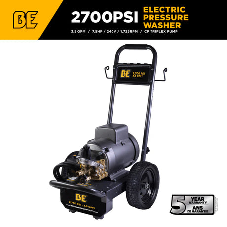BE Power 2,700 PSI 3.5 GPM Commercial Electric Pressure Washer
