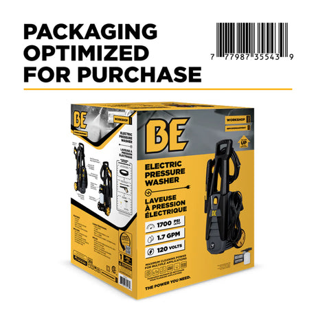 BE Power Equipment P1715EN 1700 PSI 1.7 GPM Electric Pressure Washer