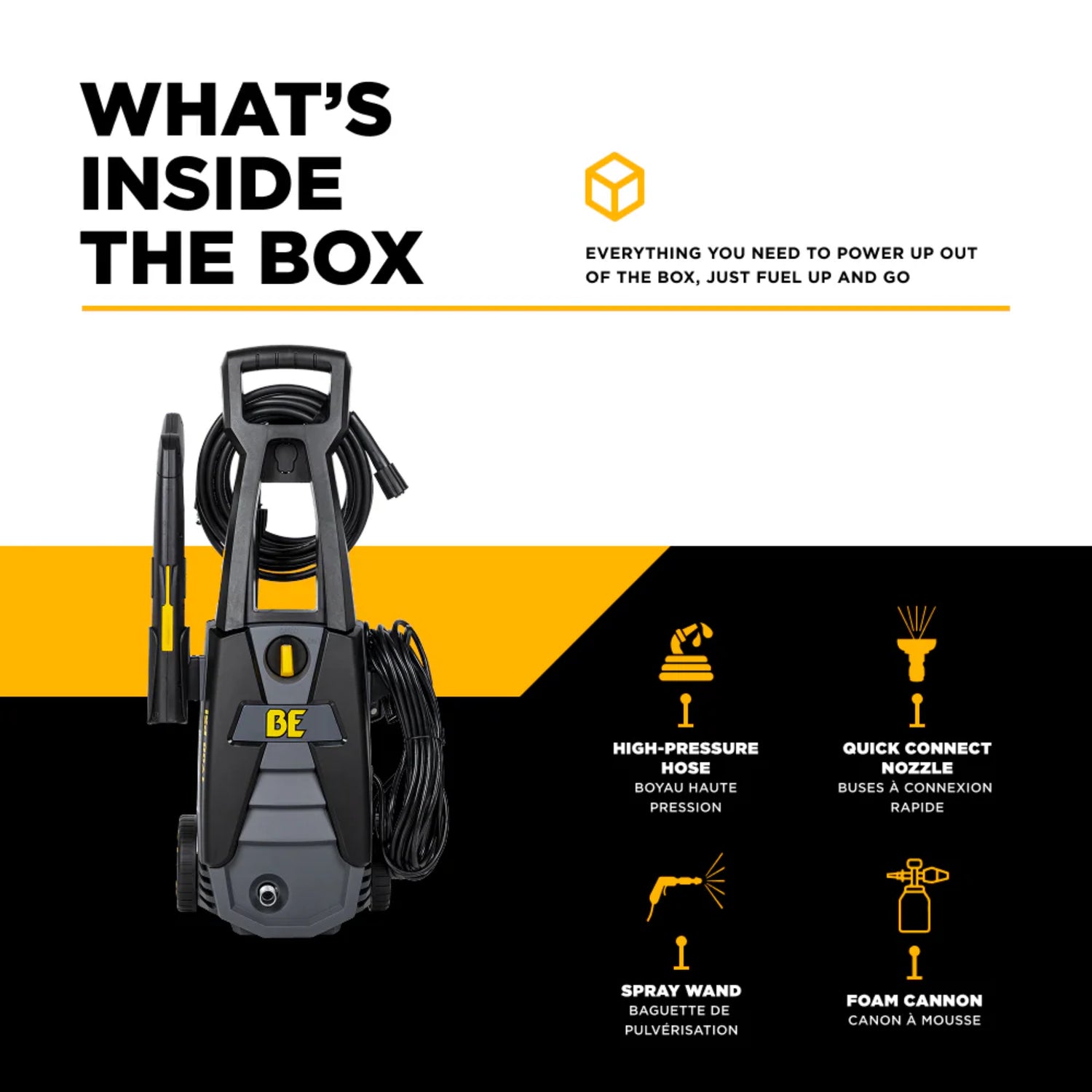 BE Power Equipment P1715EN 1700 PSI 1.7 GPM Electric Pressure Washer