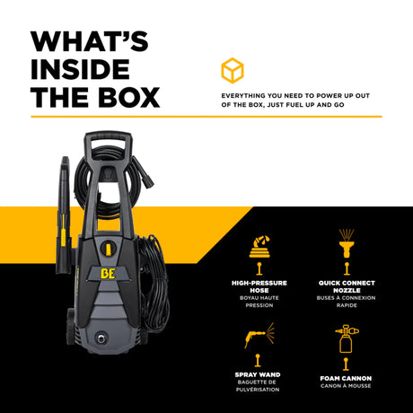 BE Power Equipment P1715EN 1700 PSI 1.7 GPM Electric Pressure Washer