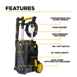 BE Power Equipment P1915EN 2000 PSI 1.7 GPM Electric Pressure Washer
