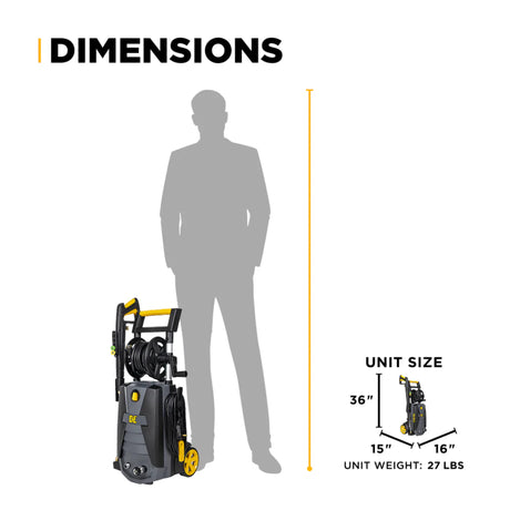BE Power P2115EN 2,150 PSI 1.6 GPM Cold Water Electric Pressure Washer