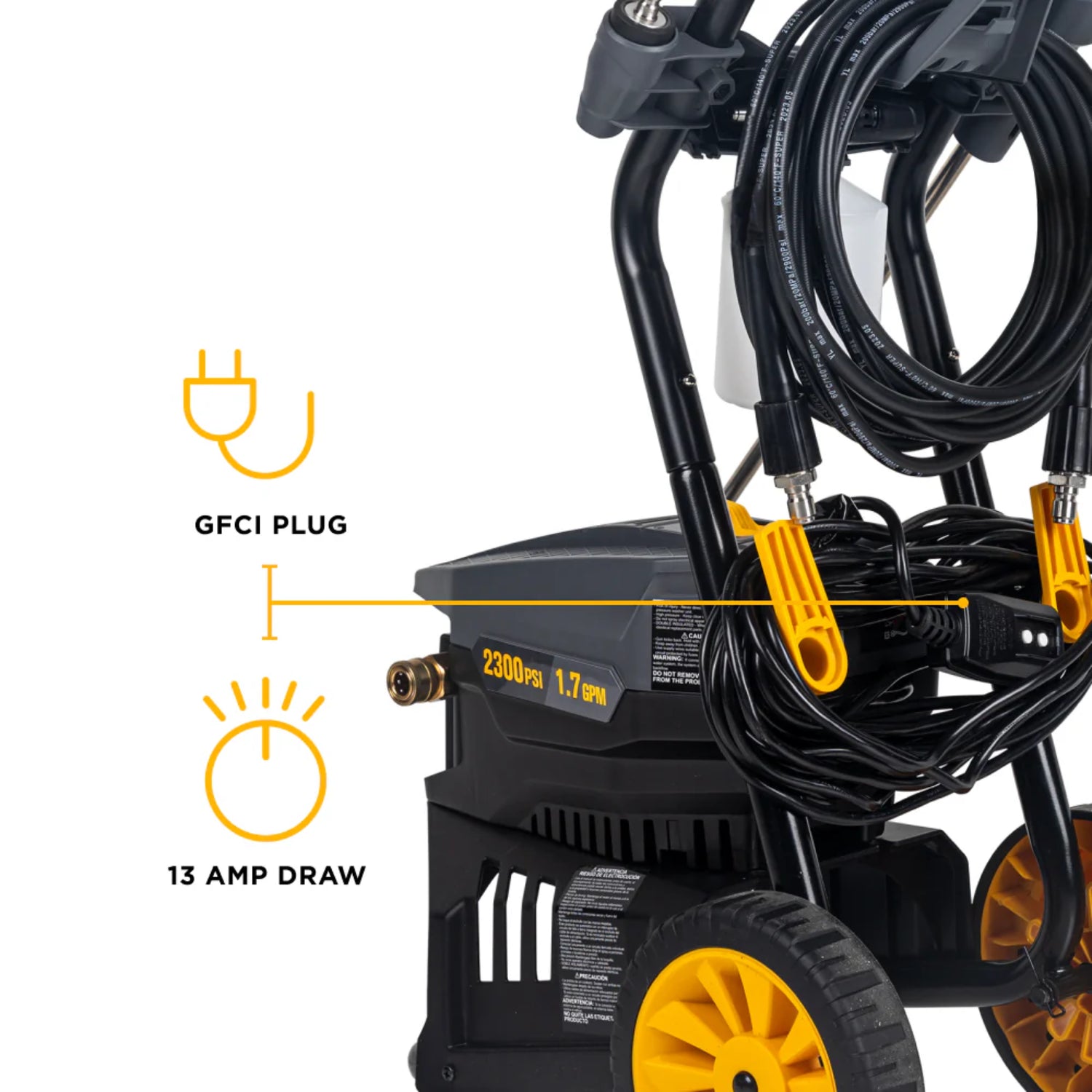 BE Power P2317EN 2,300 PSI 1.7 GPM Electric Pressure Washer