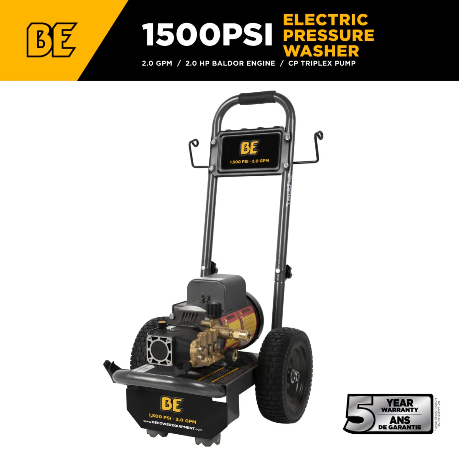 BE Power PE-1520EW1A 1,500 PSI Baldor Electric Pressure Washer