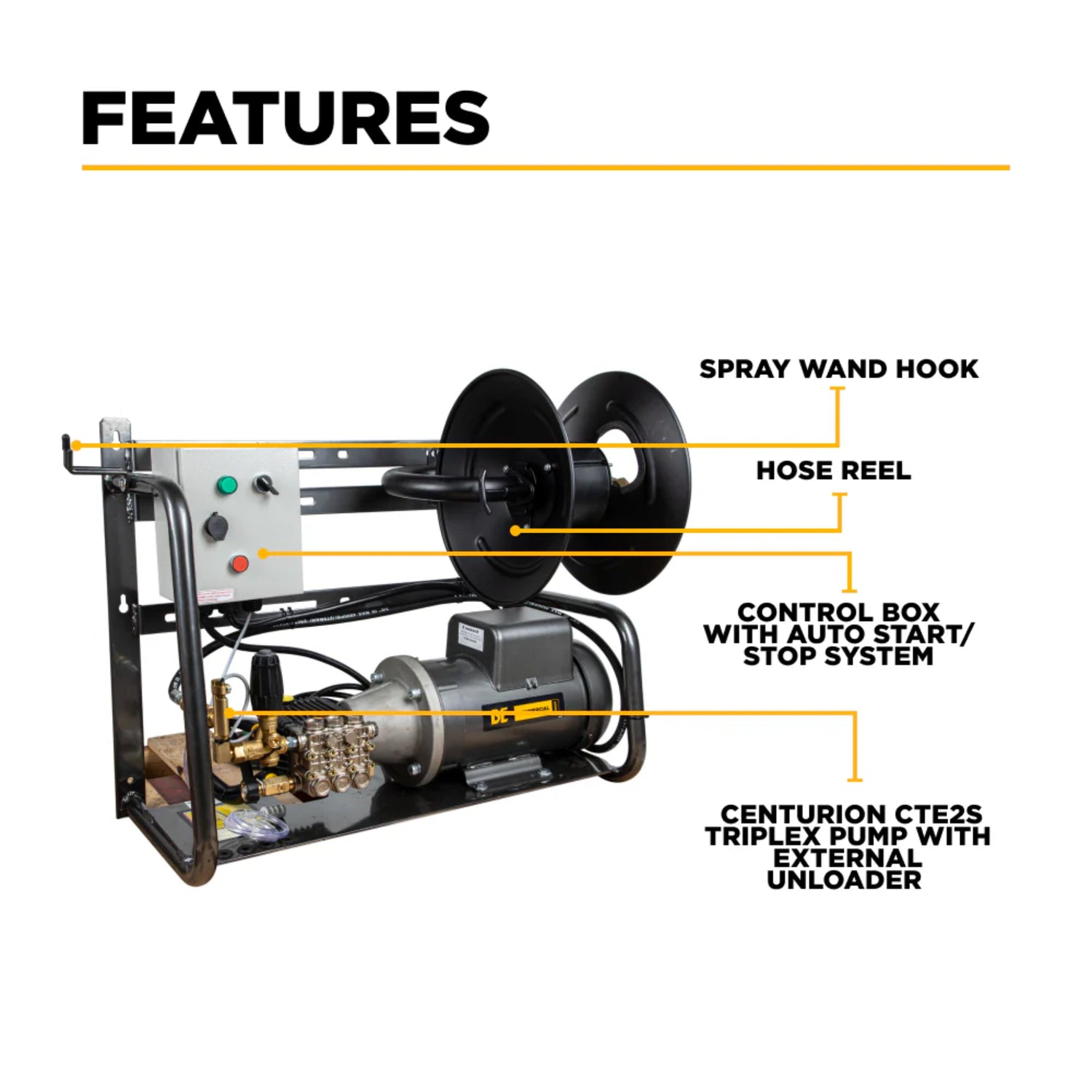 BE Power X-2050FW1A 2,000 PSI Baldor Wall-Mount Pressure Washer