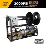 BE Power 2,000 PSI Hot-Water-Capable Wall-Mount Electric Pressure Washer with Baldor 5.0 HP Motor