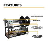 BE Power 2,000 PSI Hot-Water-Capable Wall-Mount Electric Pressure Washer with Baldor 5.0 HP Motor