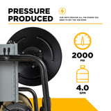 BE Power 2,000 PSI Hot-Water-Capable Wall-Mount Electric Pressure Washer with Baldor 5.0 HP Motor