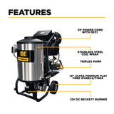 BE Power 2,300 PSI Commercial Electric Hot Water Pressure Washer