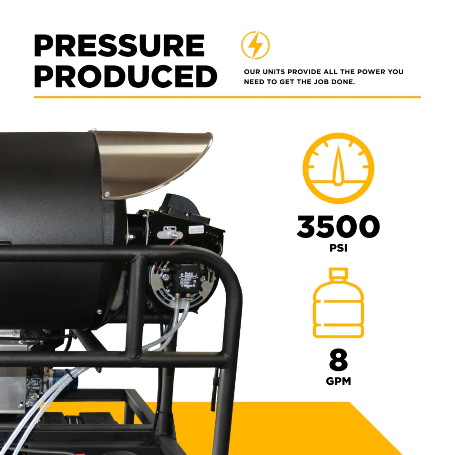 BE Power 3,500 PSI 8 GPM Industrial Diesel Truck-Mount Hot Water Pressure Washer