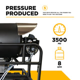 BE Power 3,500 PSI 8 GPM Industrial Diesel Truck-Mount Hot Water Pressure Washer