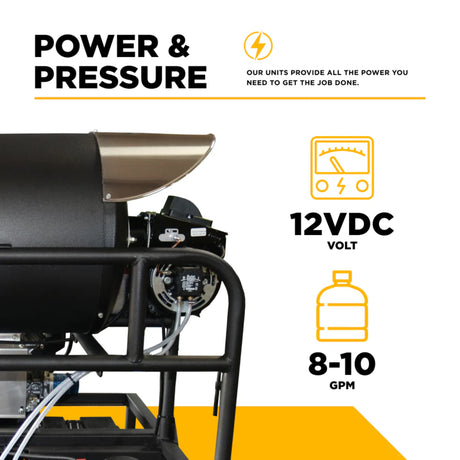 BE Power 12V DC Diesel-Fired Hot Box for High-Flow Truck-Mount Pressure Washers