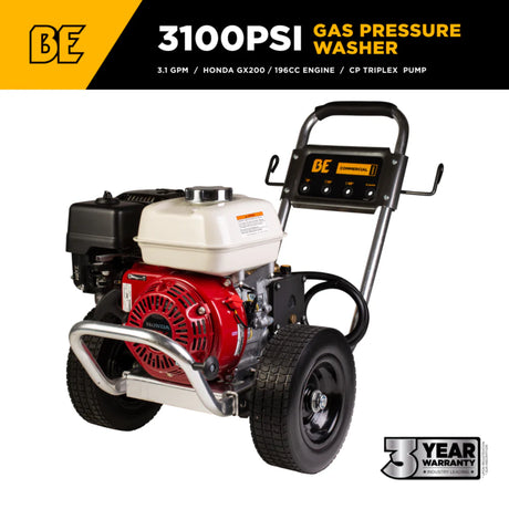BE Power B3165HAAS 3,100 PSI Honda GX200 Gas Pressure Washer