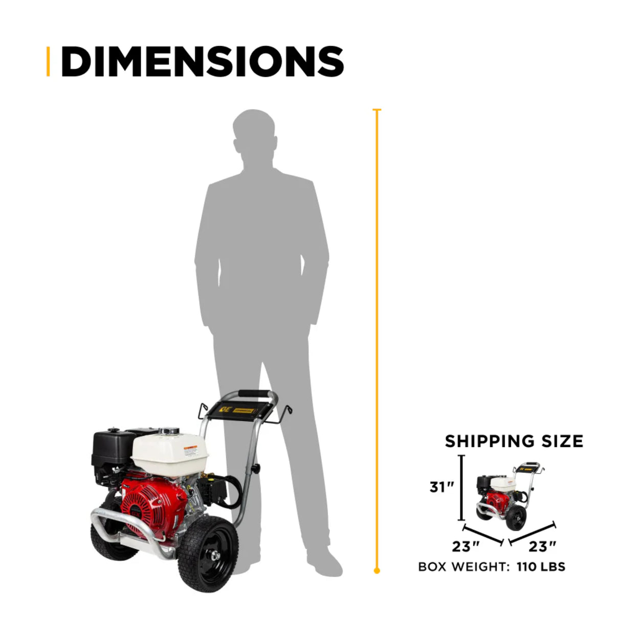 BE Power B3165HAGS 3,100 PSI Honda GX200 Gas Pressure Washer